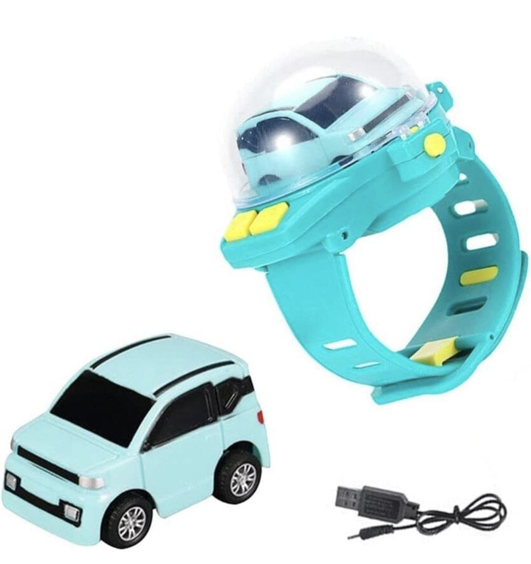 2-in-1 Wrist Watch Remote Control Mini Car – USB Rechargeable RC Racing Toy